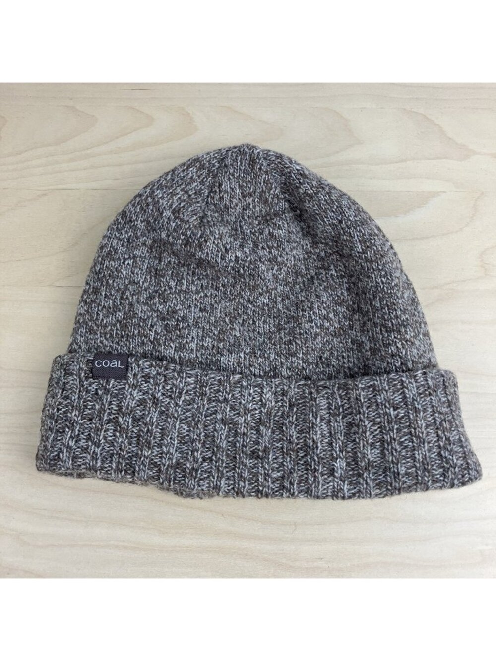 Coal Headwear Winter Beanie Hat The Rowan Brown Lambswool Blend Ribbed Cuff